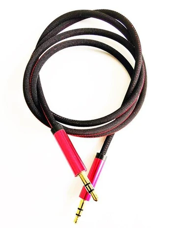Mocco Textile Premium AUX Cable 3.5 mm -> 3.5 mm 1m Raudona