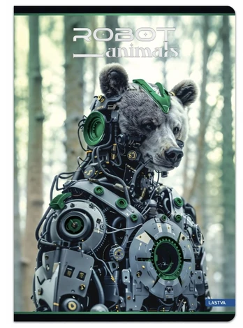 Sąsiuvinis(platus) A5 24 lap. 80 g lang. ROBOT ANIMALS