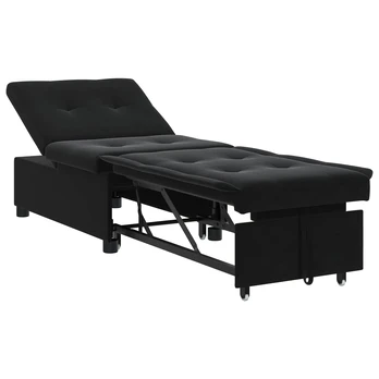 Sofa-Lova 3-in-1 Ištraukiama Juodasis Aksomas