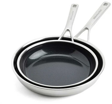 Kitchenaid - Multiply Frypan Set - Silver - 24 cm + 28 cm