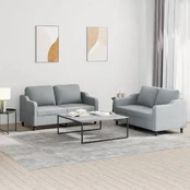 Sofa Sofos komplektas su pagalvėlėmis, 2 dalių, pilkas, audinys kaina