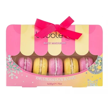 Bubble T Bath Macarons Collection Kvapnūs vonios burbulai 5x50g.