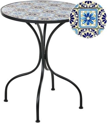 Beliani „AGGIUS“ bistro staliukas, 60 × 60 cm, metalinis, mėlynas