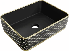 Praustuvas Mexen Catia 48 cm, Juodas matt/Gold pattern kaina