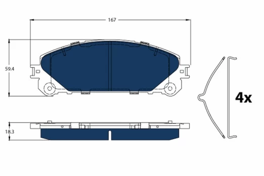 TRW GDB3484BTE Brake pad set