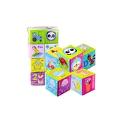 Lean Toys Educational Blocks Cubes Colored Letters Animals Learning 8pcs. kaina