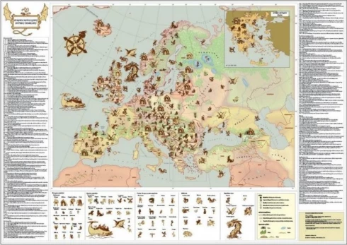 Europos mitinių būtybių žemėlapis