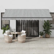 Automatinė ištraukiama markizė, antracito ir balta, 450x350cm kaina