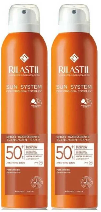 Rilastil Sun System Transparent Purškiklis Spf50+ DUPLO 2x, 200 ml