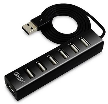 HUB 7x USB2.0 BLACK ; Y-2160