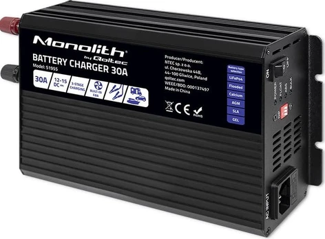 Charger for LiFePO4 AGM GEL SLA batteries, 30A