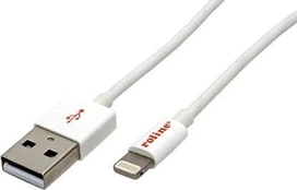 Roline USB 2.0 LADEKABEL, LIGHTNING: HAN - USB-A: HAN, 1,8M, HVID