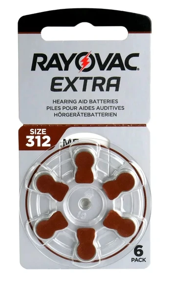 Elementai klausos aparatams RAYOVAC Extra, 312 PR41, 6 vnt.