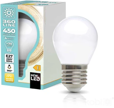 4W LED lemputė FMB, E27, balta, 3000K, 360°