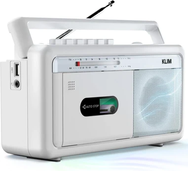 KLIM nešiojamas kasetinis magnetofonas su AM/FM radiju, Bluetooth ir USB KLSIN4825