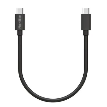 20 cm USB-C USB-C Juodas kabelis Xiaomi Redmi Note 12 / Redmi Note 12 Pro / Redmi Note 12 Pro Plus Phonillico®