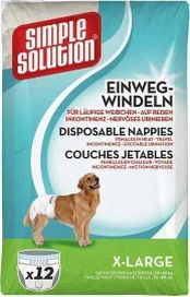 Simple Solution Simple Solution Vienkartinės sauskelnės šunų patelėms, XL, 12 vnt.