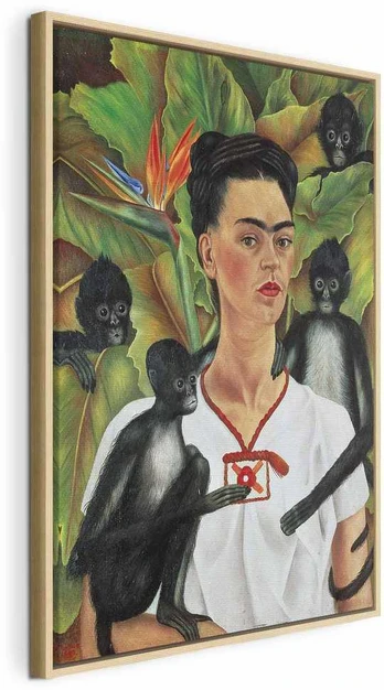 Artgeist Paveikslas - Frida Kahlo – Self-Portrait with Monkeys