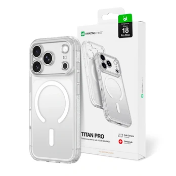 Dėklas Amazingthing Titan Pro Lens MagSafe do iPhone 18 Pro Max permatomas