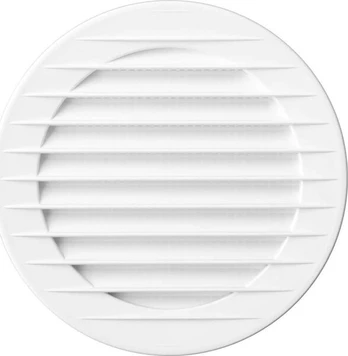 Baltas apvalus ventiliacijos dangtelis su tinkleliu, Ø70mm