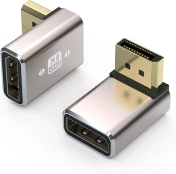 2 vnt. Displayport 1.4 90° kampinis prailgintuvas 8k Uhd Hdr