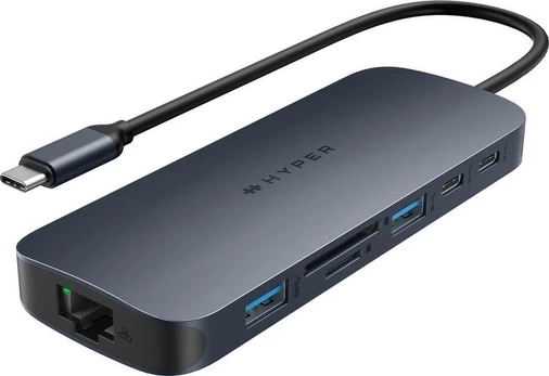 Targus HyperDrive Next 11 Port Dual 4K60Hz HDMI USB-C Hub -adapteri, keskiyön sininen