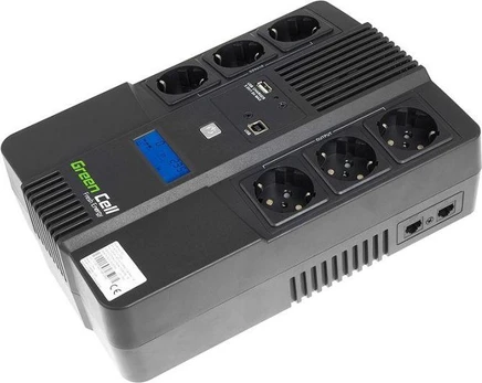 Green Cell Žalias Cell GREENCELL UPS06 UPS Žalias Cell AiO su LCD 600VA