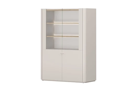 Vitrine Elivo - Cashmere / Oiled Oak
