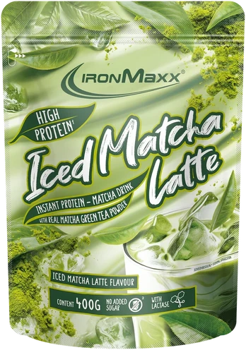 IronMaxx Iced Matcha Latte 400g. (baltymų matcha gėrimas) (Iced Matcha Latte skonis)
