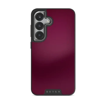 Dark Cherry - Samsung Galaxy S25 Case, Elite Dark (Magnetic) / Silver