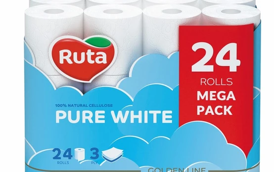 Tualetinis popierius RUTA Pure White, 24 rit., 3 sluoksnių