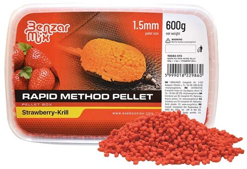 Peletės Benzar Mix Rapid Method Pellet 1,5mm 600g - Strawberry & Krill