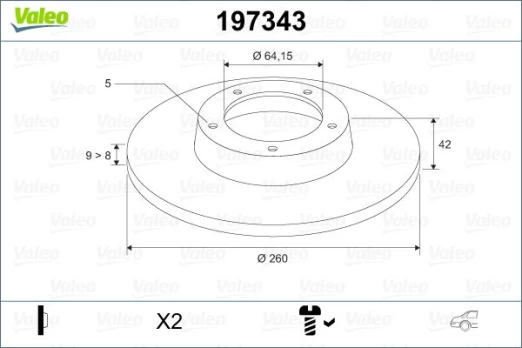 Stabdžių diskas VALEO 197343
