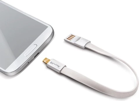 Laidas USB kištukas - micro USB Celly baltas