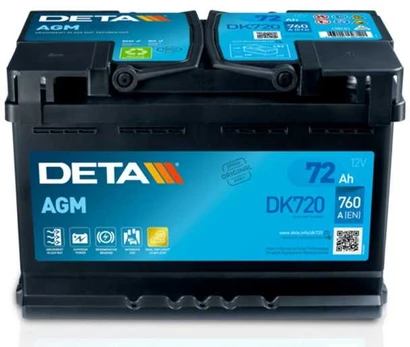 DETA DK720 72Ah 760A (EN) AGM akumuliatorius