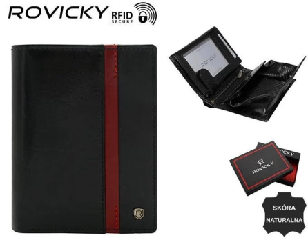Portfel męski sk&oacute;rzany N62-RVTP-3050 Black-Red