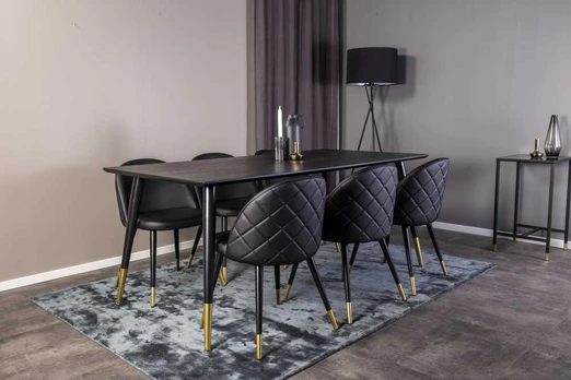 Venture Design Valgomasis stalas, Dipp, 180x90 cm, Juodas