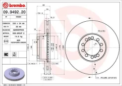 Stabdžių diskas BREMBO 09.9492.20 kaina