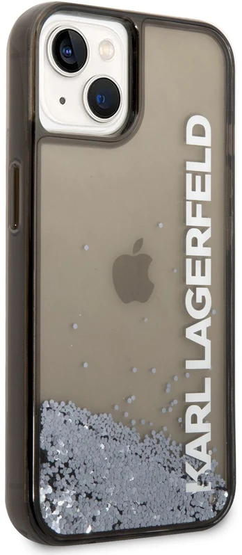 Karl Lagerfeld Liquid Glitter Elong dėklas iPhone 14 Plus - juodas