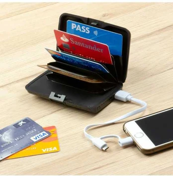 Kortelių laikiklis su RFID apsauga ir maitinimo bloku Sbanket InnovaGoods