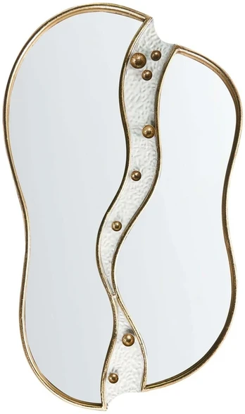 Beliani Sieninis veidrodis TAWLEY 45 cm 76 cm metalinis auksinis
