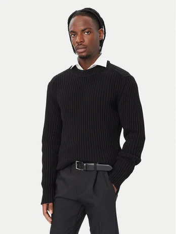HUGO Megztinis 50570249 Juoda Regular Fit