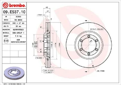 Stabdžių diskas BREMBO 09.E537.10 kaina