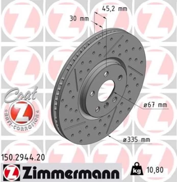 Stabdžių diskas ZIMMERMANN 150.2944.20