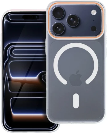 Dėklas Oem Case for iPhone 17 Pro / 18 Pro Go Oranžinis compatible with MagSafe transparent