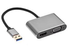 RoGer DrongDisplay Adapter USB to VGA/HDMI + Audio / iOS/Android/Windows/macOS kaina