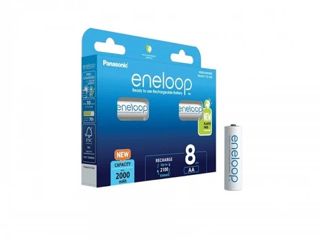 Panasonic eneloop įkraunama baterija AA 2000 8bp