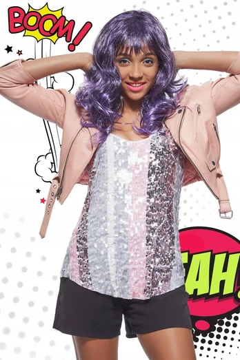 Violetinė perukas Helloween Anime Cosplay plaukai
