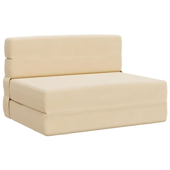 Sulankstomas Sofas-Lova Kreminė 190 x 100 x 15 cm