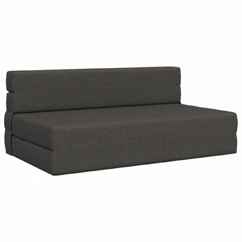 Sulankstomas Sofas-Lova Tamsiai pilka 203 x 152 x 15 cm audinys
